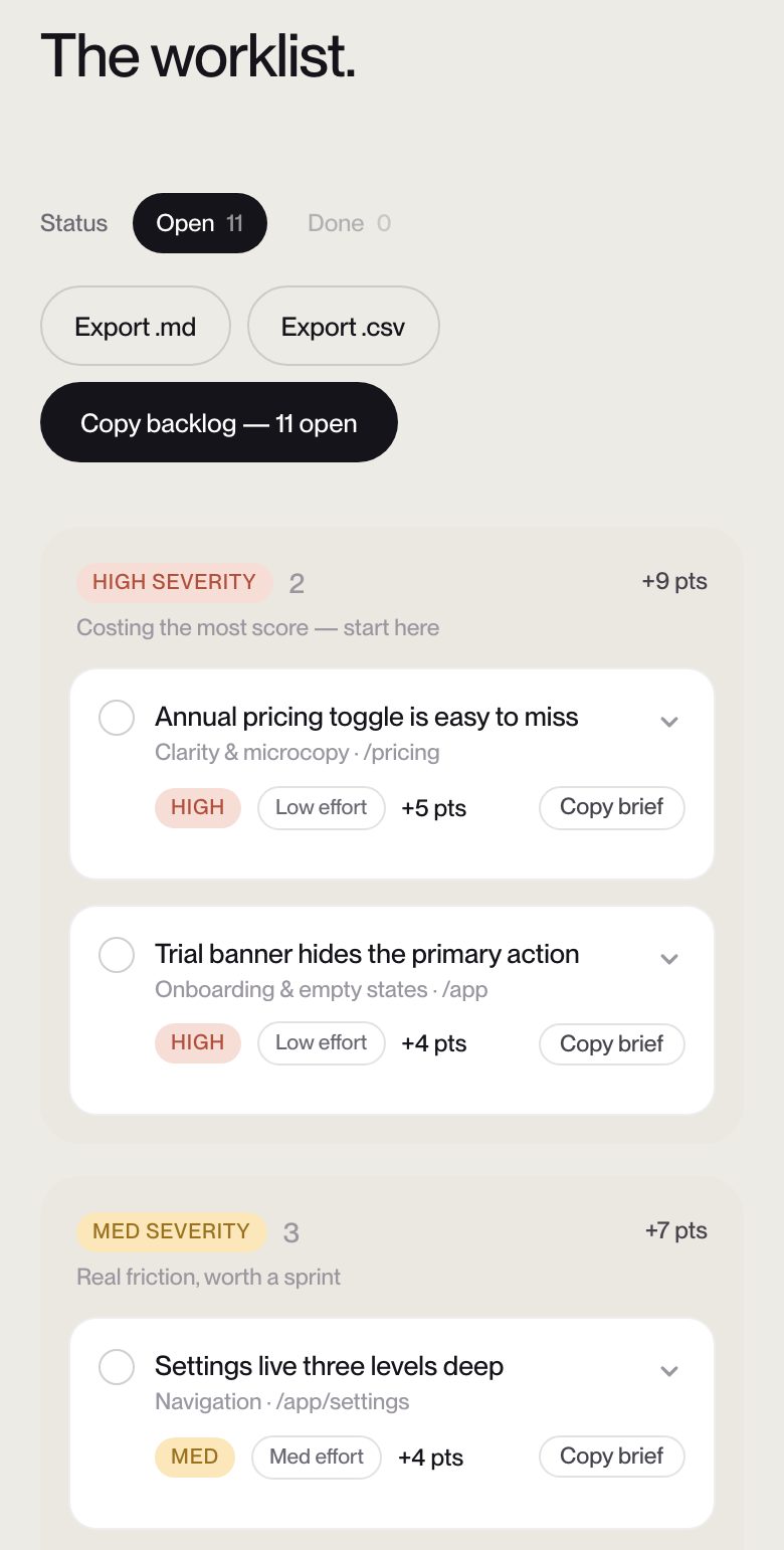 Fix List view of a UX Signal report